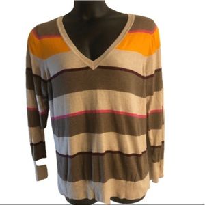 Lane Bryant Striped Multicolor Sweater